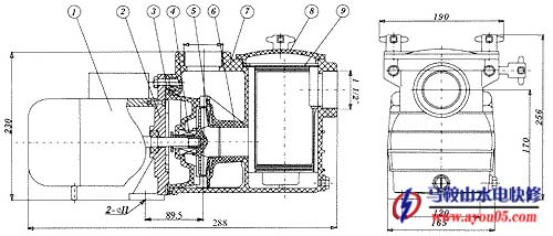 離心水泵結構示意圖